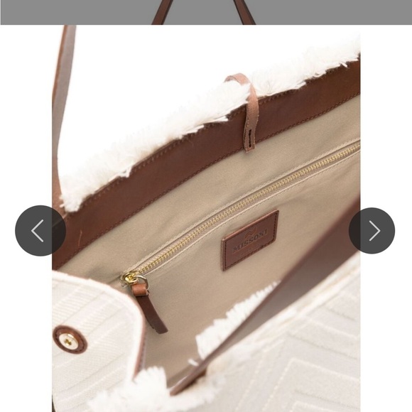 MISSONI Chevron-pattern small cotton-blend tote bag purse luxury vacation - Picture 4 of 16